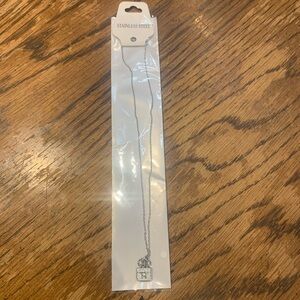 H logo silver stainless steel necklace, brand new